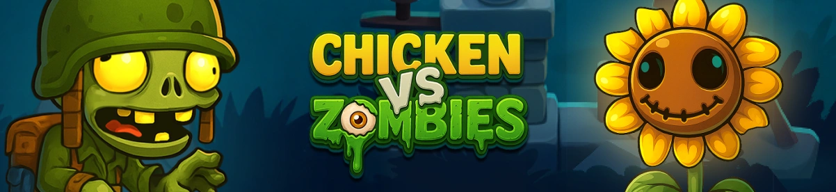 Chicken vs Zombies Wide Banner.